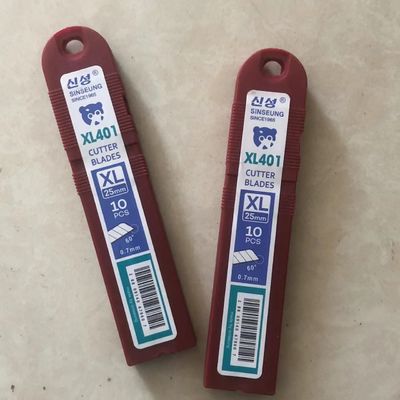 खरीदें सुरक्षा स्नैप ऑफ चाकू 25mm 18mm SK2 कार्बन स्टील कटर ब्लेड आंतरिक बॉक्स पैकिंग के लिए 126mm ऑनलाइन निर्माण